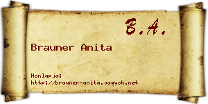 Brauner Anita névjegykártya